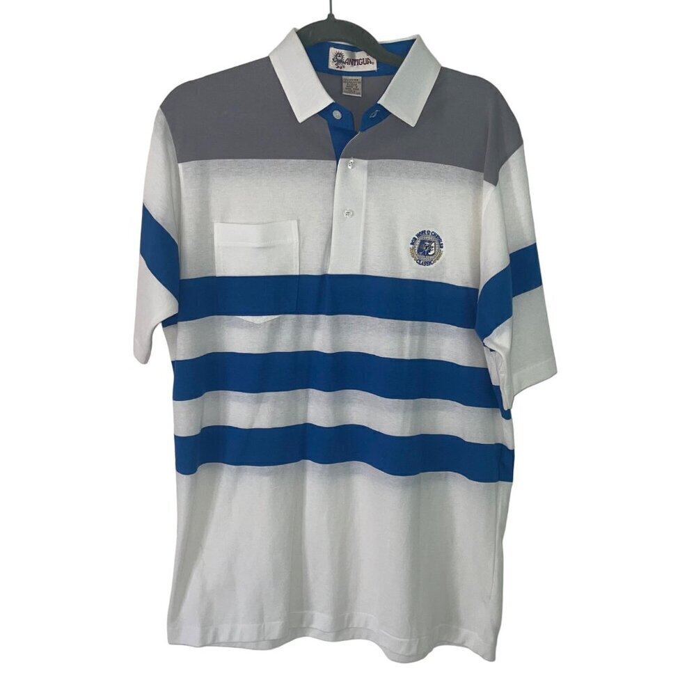 Antigua Vintage Mens Polo Shirt Size Large Multicolor Bob Hope Chrysler Classic